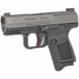TP9 Elite SC, Striker Fired, Semi-automatic, Polymer Frame Pistol, Sub-Compact, 9MM, 3.6" Match Grade Barrel, Tungsten Cerakote Finish, Blackout Rear and Phosphorous Front White Dot Sight, 12 Rounds, 2 Magazines, Includes Holster, Interchangeable Back St