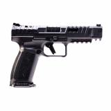 Canik SFX Rival-S Darkside | 9MM, 5" Barrel, Matte Finish, Darkside, Optics Ready, Fiber Optic Front Sight, Co-Witness Sights, 18 Rounds, 2 Magazines, Includes Competition Holster, (5) Optic Plates, (3) Sized Grips, (2) Aluminum Magazine Base Plates