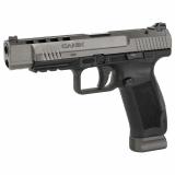TP9SFx, Striker Fire, Semi-automatic, Polymer Frame Pistol, Compact, 9MM, 5.2" Barrel, Matte Finish, Tungsten, 3 Dot Sights, 20 Rounds, 2 Magazines, Includes MeCanik M02 HG7166G-N