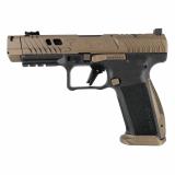 TTI Combat | 9MM, 4.6" Ported and Fluted Barrel, Canik Compensator, Matte Finish, TTI Bronze, Adjustable Rear Sight, Fiber Optic Front Sight, 18 Rounds, 2 Magazines HG7854-N Striker Fired, Semi-automatic, Polymer Framed Pistol, Full Size