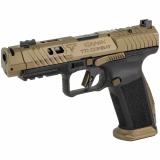 TTI Combat | 9MM, 4.6" Ported and Fluted Barrel, Canik Compensator, TTI Bronze, Adjustable Rear Sight, Fiber Optic Front Sight, 18 Rounds, 2 Magazines, MeCanik MO3 Red Dot Optic HG7854V