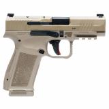 METE MC9LS, Semi-automatic, Striker Fired, Polymer Frame Pistol, Compact, 9MM, 3.63" Barrel, Cerakote Finish, Flat Dark Earth, Optic Ready, White Dot Front Sight, Blackout Rear Sight, 2 Magazines, 17 Rounds HG7883D-N