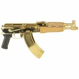 Draco, Semi-automatic, Metal Frame Pistol, 762X39, 12.25" Barrel, Threaded Barrel, Steel, 24K Gold Plated Finish, Hardwood Handguard, 30 Rounds, 1 Magazine HG7916-N