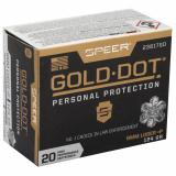 Speer Gold Dot, Personal Protection, 9MM, 124 Grain, Hollow Point, +P, 20 Round Box 23617GD