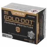 Speer Gold Dot, Personal Protection, 9MM, 124 Grain, Hollow Point, +P, 20 Round Box 23617GD