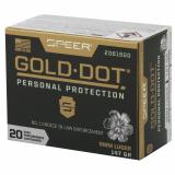 Gold Dot 9mm Luger 147 Grain Hollow Point 20 Per Box
