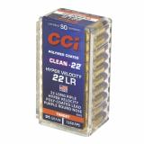 Clean-22, HYPER VELOCITY, 22 LR, 31 Grain, Lead Round Nose, 50 Round Box 954CC