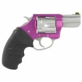 Rosie, Double Action Revolver, 38 Special, 2.2" Barrel, Aluminum Receiver, Anodized Finish, Pink and Silver, Rubber Grip, Fiber Optic Front Sight, 6 Rounds 53630