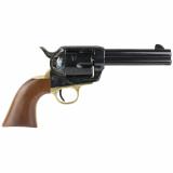 Pistolero, Single Action Revolver, 9MM, 4.75" Barrel, Steel, Color Case Hardened Finished Receiver, Blued Finish Barrel, Brass Backstrap/Trigger Guard, Wood Grips, Fixed Sights, 6 Rounds PPP9MM