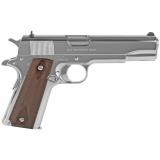 Government, Semi-automatic, 1911, 45 ACP, 5" Barrel, Steel Frame, Bright Stainless Finish, 7Rd, White Dot Sights O1070BSTS