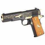 1911C, TALO, Semi-automatic, 1911, Full Size, 45 APC, 5", 7Rd, Steel, Limited Edition, One Of 500, Spirit Of America Edition, Blued Finished And 24kt Gold Plated Barrel Bushing, Slide Stop, Magazine Catch, Thumb Safety, Hammer And Grips Screws, Cherry Wo