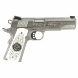 Delta Elite, Semi-automatic, 10MM, 5", Silver, 8 Rounds, 1 Mag, Engraved Slide, Upgraded White Engraved Grips, Novak White Dot Sights, Stainless Steel O2020XE-THR