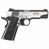 Combat Elite Commander, Semi-automatic, 1911, 45 ACP, 4.25" Barrel, Stainless Steel Frame, Two-Tone Finish, G10 Grips, 8Rd, 1 Magazine, Right Hand, Upswept Beavertail Grip Safety, Ambidextrous Thumb Safety, Novak Night Sights O4080CE