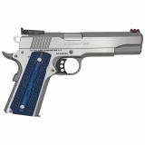 Gold Cup Lite, Semi-automatic, 1911, Full Size, 38 Super, 5" Barrel, Stainless Steel Frame, Brushed Stainless Steel Finish, G10 Grips, 9Rd, 1 Magazine, Right Hand, Upswept Beavertail Grip Safety, Thumb Safety, Fiber Optic Front & Adjustable Rear Sights O