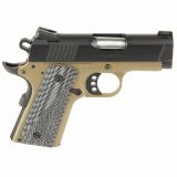 Defender, Semi-automatic Pistol, 1911, Officer Size, 45 ACP, 3" Barrel, Cerakote Finish, Flat Dark Earth Frame, Black Slide, G10 Grips, Novak Nights Sights, 7 Rounds, 1 Magazine 7800XE-FDE