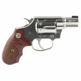 Cobra, Revolver, 38 Special, 2", Silver, 6 Rounds, Stainless Steel, Brass Bead Front Sight, Upgraded Snake Scale Pattern Walnut Grips COBRA-SB2BB-TLS