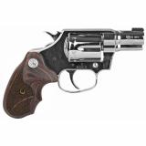 Bright Cobra, Revolver, Double Action/Single Action, 38 Special +P, 2" Barrel, Steel Frame, Stainless Steel Finish, Wood Medallion Grips, 6Rd, Right Hand, Brass Bead Front Sight, Frame Trench Rear Sight COBRA-SS2BB