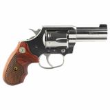 King Cobra, Revolver, 357 Magnum, 3" Barrel, Steel, Stainless Finish, Hogue Grips, Brass Bead Front Sight, 6 Rounds, Upgraded Snake Scale Pattern Walnut Grips KCOBRA-SB3BB-TLS
