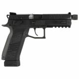 P-09 Suppressor-Ready, Double Action/Single Action, Semi-automatic, Polymer Frame Pistol, Full Size, 9MM, 5.15" Barrel, Threaded Barrel - 1/2X28, Nitride Slide Finish, Black, 3 Interchangeable Backstraps, High Fixed Sights, Swappable Safety/Decocker, 21