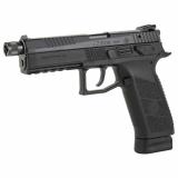 P-09 Suppressor-Ready, Double Action/Single Action, Semi-automatic, Polymer Frame Pistol, Full Size, 9MM, 5.15" Barrel, Threaded Barrel - 1/2X28, Nitride Slide Finish, Black, 3 Interchangeable Backstraps, High Fixed Sights, Swappable Safety/Decocker, 21