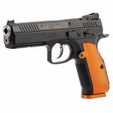 Shadow 2 Orange |9MM, 4.89" Barrel w/Bushing, Steel Frame, Orange Aluminum Checkered Grips, Tuned Trigger, 19Rd, Ambidextrous Safety, Adjustable Rear Sight & Fiber Optic Front Sight 591249