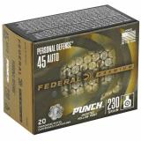 Personal Defense, Punch, 45 ACP, 230Gr, Jacketed Hollow Point, 20 Round Box PD45P1