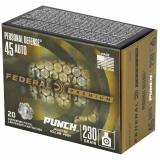 Personal Defense, Punch, 45 ACP, 230Gr, Jacketed Hollow Point, 20 Round Box PD45P1