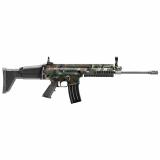 SCAR 16S NRCH, Semi-automatic Rifle, 5.56NATO, 16.25" Barrel, Hybrographic (Hydro Dipped) Finish, Woodland Camo, Side Folding Stock, Polymer Pistol Grip, Adjustable Sights, 30 Rounds, 1 Magazine 38-101699-01