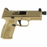 509M Tactical, Striker Fire, Semi-automatic, Polymer Frame Pistol, Mid-Size, 9MM, 4.5" Threaded Barrel, PVD Finish, Flat Dark Earth, Interchangeable Grips, Suppressor Height Night Sights, Non-Manual Safety, 2 Magazines - (1)-15 Round, (1)-24 Round, Opt