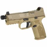 509M Tactical, Striker Fire, Semi-automatic, Polymer Frame Pistol, Mid-Size, 9MM, 4.5" Threaded Barrel, PVD Finish, Flat Dark Earth, Interchangeable Grips, Suppressor Height Night Sights, Non-Manual Safety, 2 Magazines - (1)-15 Round, (1)-24 Round, Opt