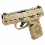 Reflex, Semi-automatic Pistol, Polymer Frame, Internal Hammer Fired, Single Action Only, Micro Compact, 9MM, 3.3" Cold Hammer Forged Barrel, PVD Finish, Flat Dark Earth, Manual Safety, Tritium Front Sight, 2 Dot Rear Sight, 2 Magazines, 10 Rounds 66-1014