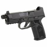FN509M Tactical, Semi-automatic, Striker Fired, Polymer Frame Pistol, Mid-Size, 9MM, 4.5" Barrel, Threaded 1/2x28", PVD Finish, Black, Optic Ready, Flat Faced Trigger, Suppressor Height 3 Dot Night Sights, Non-Manual Safety, 10 Rounds, 5 Magazines, Inclu