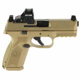 509M MRD, Striker Fired, Semi-automatic, Polymer Frame Pistol, Mid-Size, 9MM, 4" Barrel, Matte Finish, Flat Dark Earth, Inlcudes Holosun 407C Red Dot Sight, Non-Manual Safety, Optic Height Night Sights, 15 Rounds, 2 Magazines 66-101932