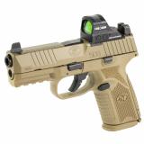 509M MRD, Striker Fired, Semi-automatic, Polymer Frame Pistol, Mid-Size, 9MM, 4" Barrel, Matte Finish, Flat Dark Earth, Inlcudes Holosun 407C Red Dot Sight, Non-Manual Safety, Optic Height Night Sights, 15 Rounds, 2 Magazines 66-101932