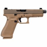17XOR, Optic Ready, Semi-automatic, Full Size Polymer Frame Pistol, Safe Action, 9MM, 4.99" Threaded Barrel, FDE Cerakote Finish, Suppressor Height Sights, Optics Ready, 17 Rounds, 3 Magazines, Matching FDE Cerakote Magazine Floor Plates, Will Only Accep
