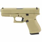 19, GEN 5, Semi-automatic, Striker Fired, Compact, 9MM, 4.02", Coyote Tan, Interchangeable, 15 Rounds, 3 Mags, Front Serrations, Fixed Sights, Polymer, DLC PA195S204-CT
