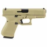 19, GEN 5, Semi-automatic, Striker Fired, Compact, 9MM, 4.02", Coyote Tan, Interchangeable, 15 Rounds, 3 Mags, Front Serrations, Fixed Sights, Polymer, DLC PA195S204-CT