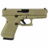 19, GEN 5, Semi-automatic, Striker Fired, Compact, 9MM, 4.02", Coyote Tan, Interchangeable, 15 Rounds, 3 Mags, Front Serrations, Fixed Sights, Polymer, DLC PA195S204-CT