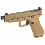 47X MOS, Striker Fired, Semi-automatic, Polymer Frame Pistol, Full Size, 9MM, Zaffiri Precision 4.99" Threaded Barrel, Custom Flat Dark Earth Cerakote Finish by Shark Coast Tactical, Suppressor Height Sights, Optics Ready, 17 Rounds, 3 Magazines, Come