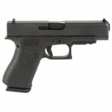 48, Striker Fired, Semi-automatic, Polymer Frame Pistol, Compact, 9MM, 4.17" Barrel, Glock Marksman Barrel, nDLC Finish, Black, No Finger Grooves, Fixed Sights, 10 Rounds, 2 Magazines, Front Rail PA4850201FR