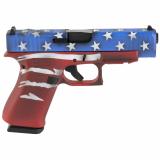 48, MOS, Semi-automatic, Striker Fired, Compact, 9MM, 4.17", Red, Wht, Blue, BattleWorn Flag, 10 Rounds, 2 Mags, Fixed Sights, Polymer, nPVD PA4850204FRMOSRWBBWF