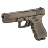 22 Gen 3, Striker Fired, Semi-automatic, Polymer Frame Pistol, Full Size, 40 S&W, 4.49" Barrel, Matte Finish, Smoked Bronze And Battle Worn, Fixed Sights, 15 Rounds, 2 Magazines, Glock OEM Rail, Optics Cut For Trijicon/Holosun, Must Use Included Screws F