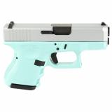 26, Semi-automatic, Striker Fired, Sub-Compact, 9MM, 3.43", Robins Egg Blue, Silver, 10 Rounds, 2 Mags, Fixed Sights, Polymer, Matte PI2650204-REBCS