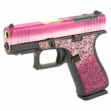43X, M.O.S, Striker Fired, Semi-automatic, Polymer Frame Pistol, Sub-Compact, 9MM, 3.41" Barrel, Custom Lady Bug Cerakote Finish by Shark Coast Tactical, Fixed Sights, Optic Ready, Zaffiri Gold Barrel, 10 Rounds, 2 Magazines PX4350201FRMOS