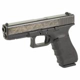 17, GEN 4, TALO Exclusive, Semi-automatic, Striker Fired, Full Size, 9MM, 4.49", Black, Interchangeable, 17 Rounds, 3 Mags, Fixed Sights, Polymer, Black DLC, Polished Armory Grade Cut Engraved Scrollwork 80577