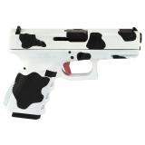 25 Gen 3, Striker Fired, Semi-automatic, Polymer Frame Pistol, Compact, 380 ACP, 4.02" Barrel, Custom Cow Print Cerakote Finish by Skydas, Fixed Sights, 15 Rounds, 2 Magazines UI2550203
