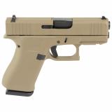 43X, Semi-automatic, Striker Fired, Sub-Compact, 9MM, 3.41", Flat Dark Earth, 10 Rounds, 2 Magazines, Fixed Sights, Polymer, Skydas Cerakote UX4350204FRNFDESKY