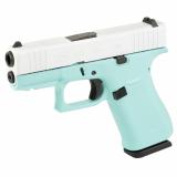 43X, Semi-automatic, Striker Fired, Sub-Compact, 9MM, 3.41", Robin's Egg Blue, White, 10 Rounds, 2 Magazines, Fixed Sights, Polymer, Skydas Cerakote UX4350204FRNREBFRPWS