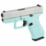 43X, Semi-automatic, Striker Fired, Sub-Compact, 9MM, 3.41", Robin's Egg Blue, Silver, 10 Rounds, 2 Magazines, Fixed Sights, Polymer, Skydas Cerakote UX4350204FRN-REBCS