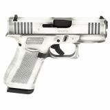 43X, Striker Fired, Semi-automatic, Polymer Frame Pistol, Sub-Compact, 9MM, 3.41" Barrel, Glock Marksman Barrel, Battle Worn Cerakote, White, Fixed Sights, 10 Rounds, 2 Magazines 300-045-0300-11